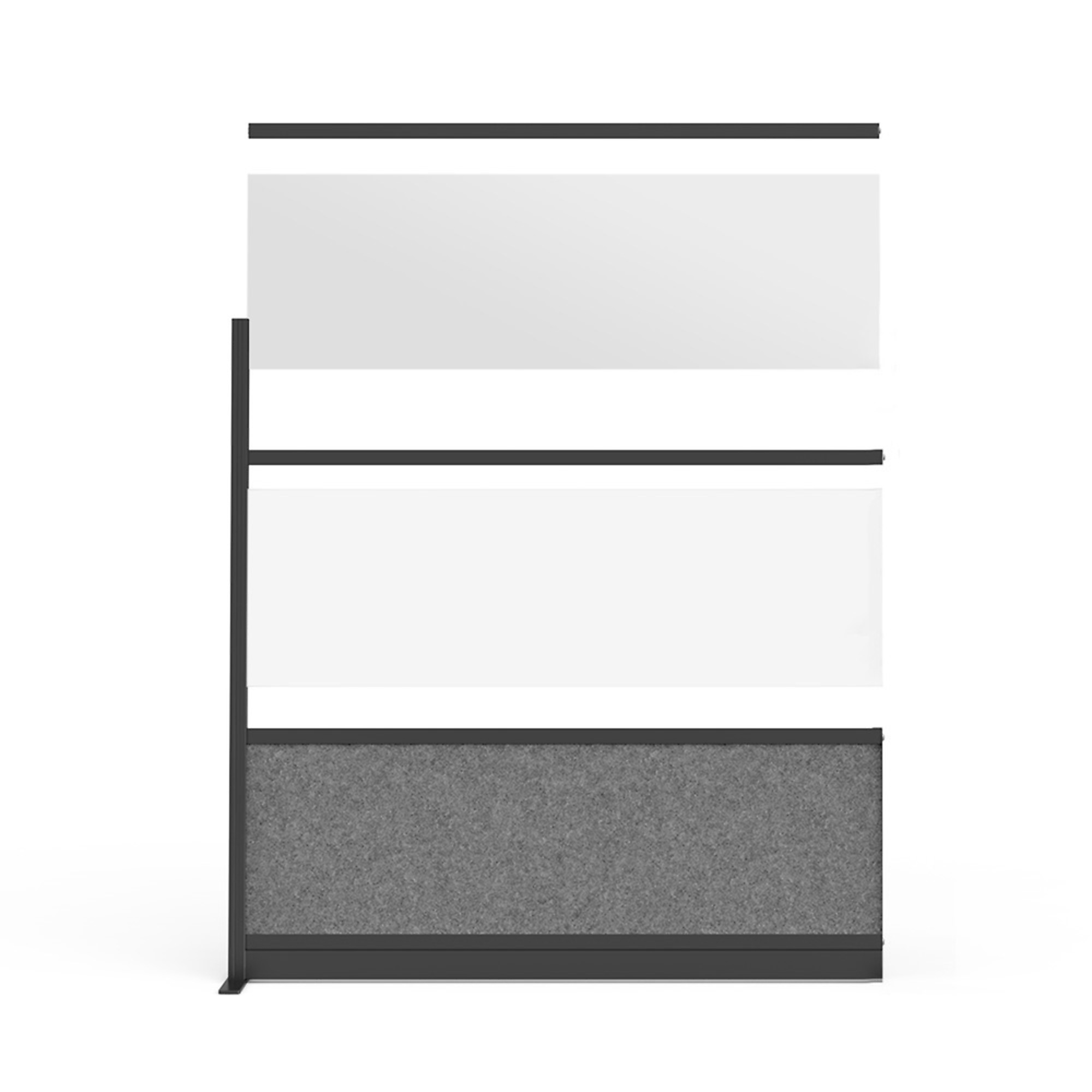 Luxor Modular Wall Divider System - 53in. x 70in., Black Frame, Polypropylene/PET Polyester Fabric, Model# MW-5370-XWCGB